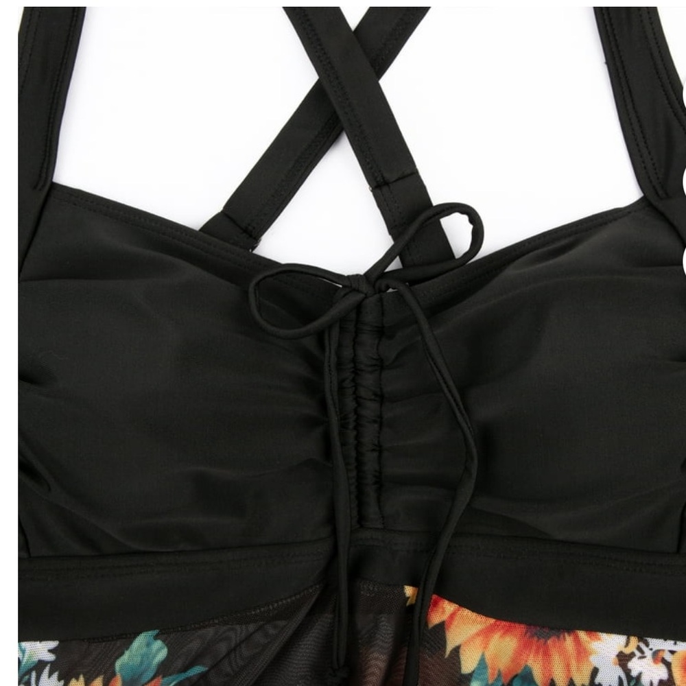 Plus Size Tankini Tummy Control with Boyshorts Swimdress - Picture 7 of 9